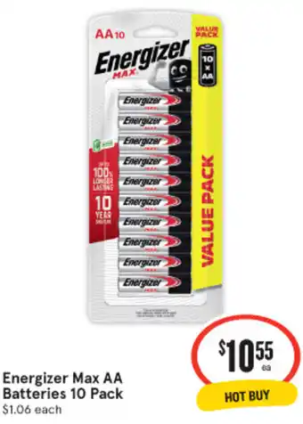 IGA Energizer Max AA Batteries 10 Pack offer