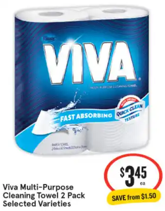 IGA Viva Multi-Purpose Cleaning Towel 2 Pack offer