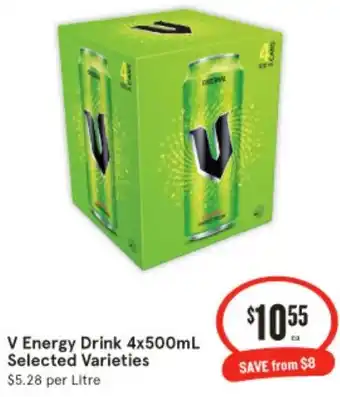 IGA V Energy Drink 4x500mL offer