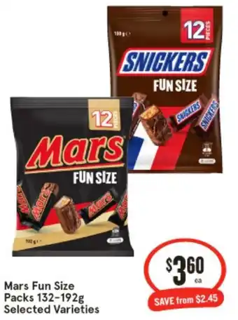 IGA Mars Fun Size Packs 132-192g offer