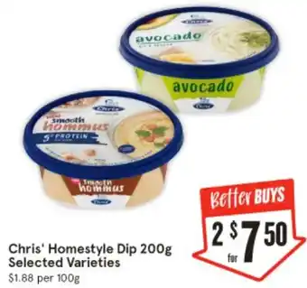 IGA Chris' Homestyle Dip 200g offer