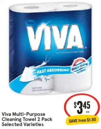 IGA Viva Multi-Purpose Cleaning Towel 2 Pack offer