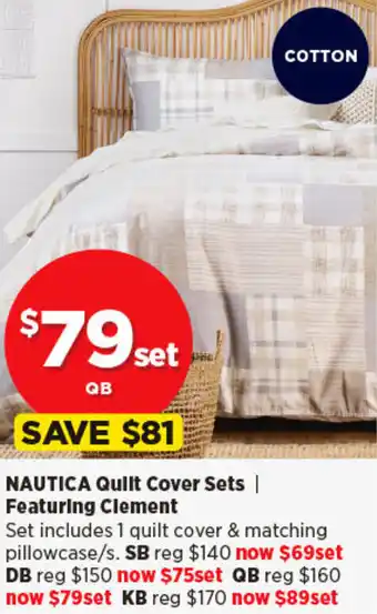 Spotlight NAUTICA Quilt Cover Sets offer