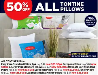 Spotlight ALL TONTINE Pillows offer