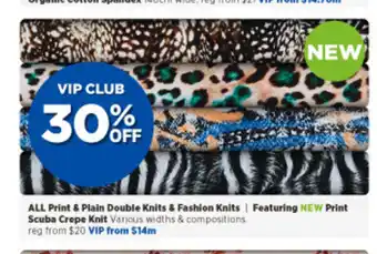 Spotlight All Print & Plain Double Knits & Fashion Knits / Featuring New Print Scuba Crepe Knit offer