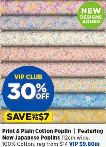 Spotlight Print & Plain Cotton Poplin | Featuring New Japanese Poplins 112cm wide offer