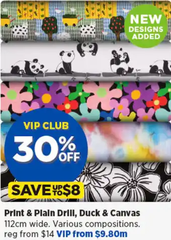 Spotlight Print & Plain Drill, Duck & Canvas 112cm wide offer
