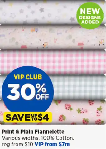 Spotlight Print & Plain Flannelette offer