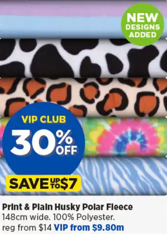Spotlight Print & Plain Husky Polar Fleece 148cm wide offer