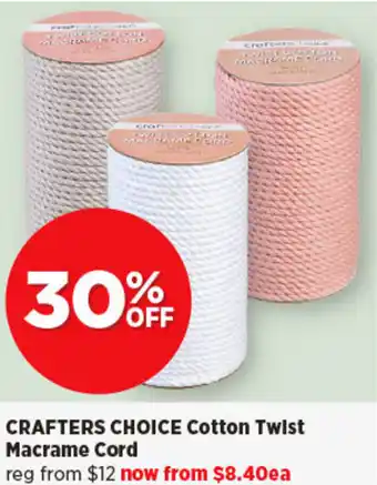 Spotlight CRAFTERS CHOICE Cotton Twist Macrame Cord offer