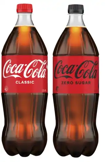 Coles Coca-Cola, Fanta or Sprite Soft Drink 1.25 Litre offer