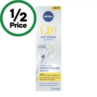 Woolworths Nivea Q10 Anti Wrinkle Targeted Filler Serum 15ml offer