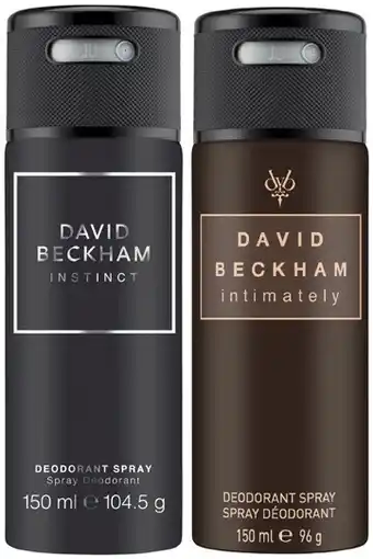 Coles David Beckham Deodorant or Body Spray 150mL offer