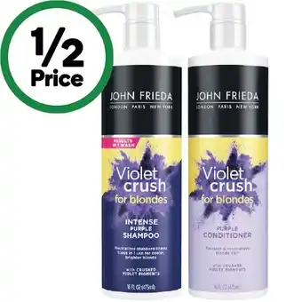 Woolworths John Frieda Shampoo or Conditioner 475ml offer