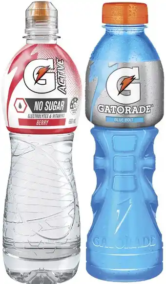 Coles Gatorade Sports Drink or G Active Water 600mL offer