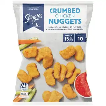 Woolworths Steggles Chicken Nuggets, Tenders or Alphabites 1 kg – From the Freezer offer
