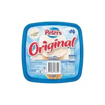 Woolworths Peters Original Ice Cream 2 Litre – From The Freezer offer
