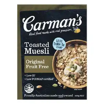 Woolworths Carman’s Muesli 500g offer