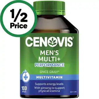 Woolworths Cenovis Once Daily Men’s Multi + Performance Capsules Pk 100 offer