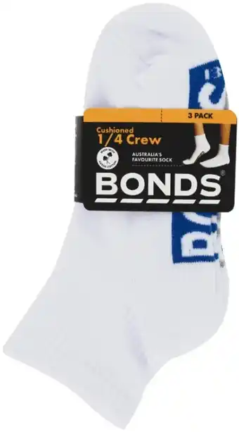 Coles Bonds Kids Logo ¼ Crew 3 Pack offer