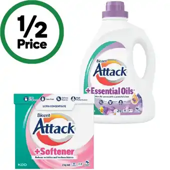 Woolworths Biozet Attack Plus Laundry Liquid 2 Litre or Powder 2 kg offer