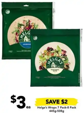 Drakes Helga's Wraps 7 Pack-8 Pack 445g-508g offer