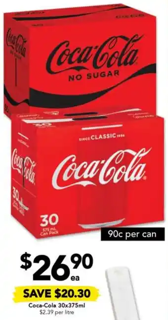 Drakes Coca-Cola 30x375ml offer