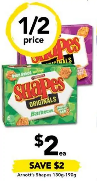 Drakes Arnott's Shapes 130g-190g offer