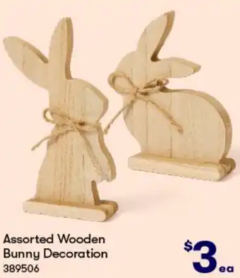 Assorted Wooden Bunny Decoration