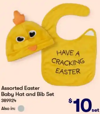 BIG W Assorted Easter Baby Hat and Bib Set offer