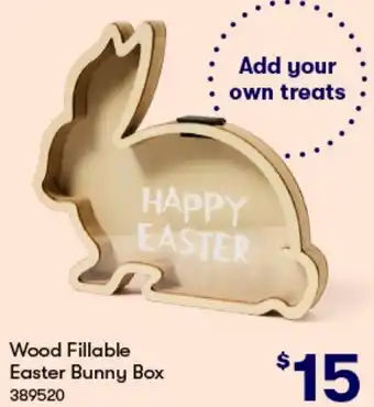 BIG W Wood Fillable Easter Bunny Box offer
