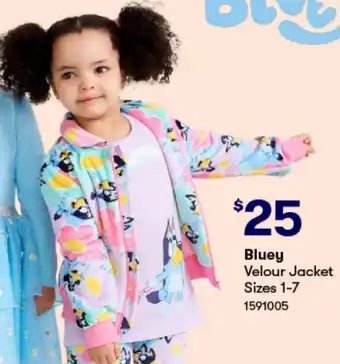 Bluey Velour Jacket Sizes 1-7