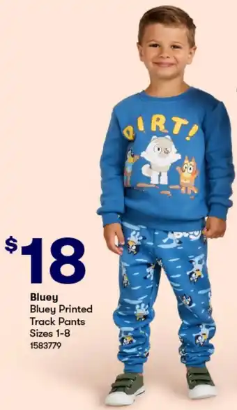 BIG W Bluey Bluey Printed Track Pants Sizes 1-8 offer