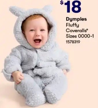 BIG W Dymples Fluffy Coveralls* Sizes 0000-1 offer