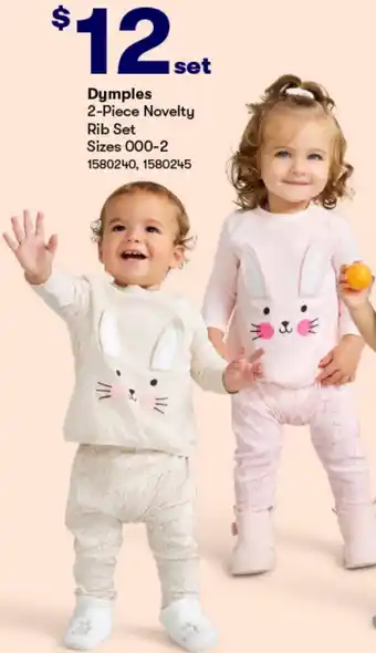BIG W Dymples 2-Piece Novelty Rib Set Sizes 000-2 offer