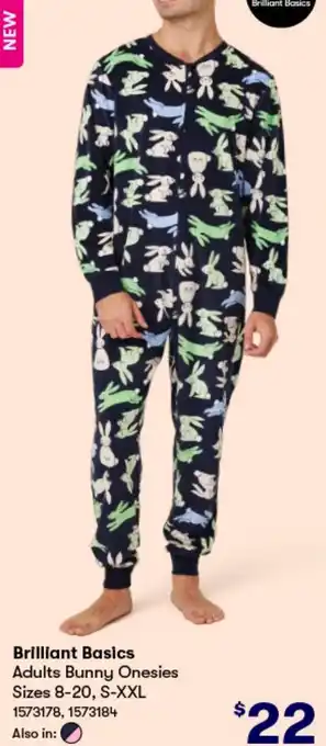 BIG W Brilliant Basics Adults Bunny Onesies Sizes 8-20, S-XXL offer