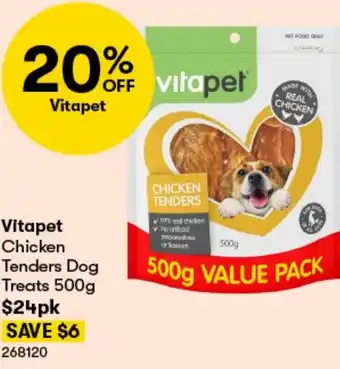 BIG W Vitapet Chicken Tenders Dog Treats 500g offer