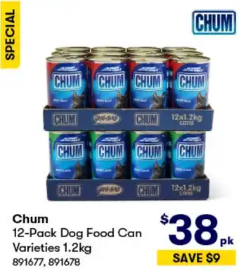 BIG W Chum 12-Pack Dog Food Can Varieties 1.2kg offer