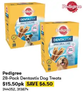 BIG W Pedigree 28-Pack Dentastix Dog Treats offer