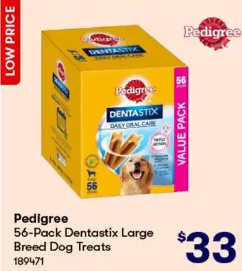 BIG W Pedigree 56-Pack Dentastix Large Breed Dog Treats offer