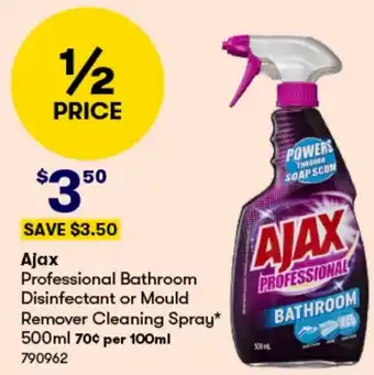 BIG W Ajax Professional Bathroom Disinfectant or Mould Remover Cleaning Spray 500ml offer