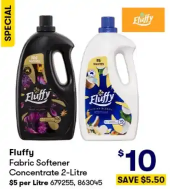 BIG W Fluffy Fabric Softener Concentrate 2-Litre offer