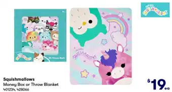 BIG W Squishmallows Money Box or Throw Blanket offer