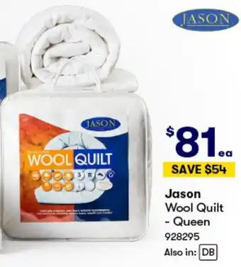 BIG W Jason Wool Quilt - Queen offer