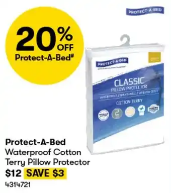BIG W Protect-A-Bed Waterproof Cotton Terry Pillow Protector offer