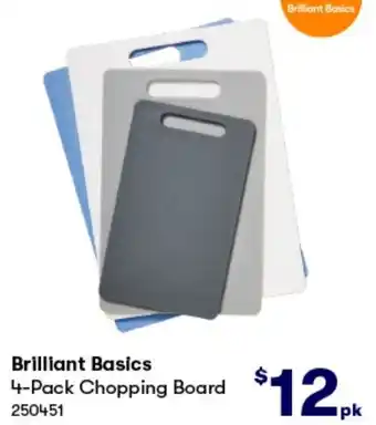 BIG W Brilliant Basics 4-Pack Chopping Board offer