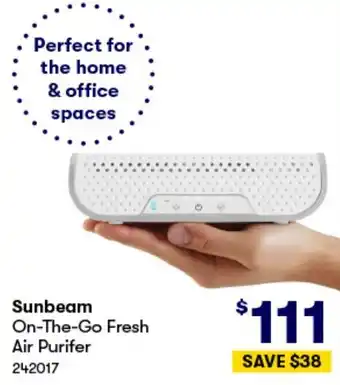 BIG W Sunbeam On-The-Go Fresh Air Purifer offer
