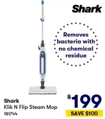 BIG W Shark Klik N Flip Steam Mop offer
