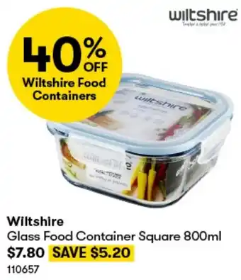 BIG W Wiltshire Glass Food Container Square 800ml offer