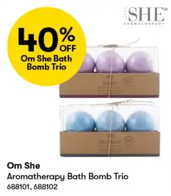 BIG W Om She Aromatherapy Bath Bomb Trio offer